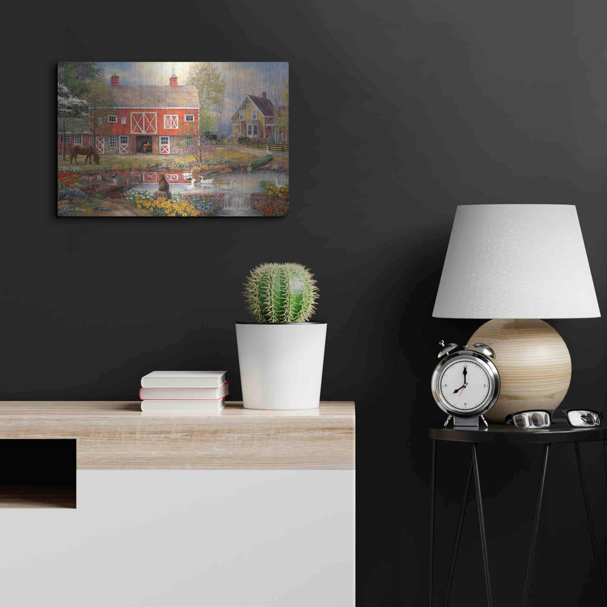 'Reflections On Country Living' by Chuck Pinson – Metal Wall Art, 24x16 room view