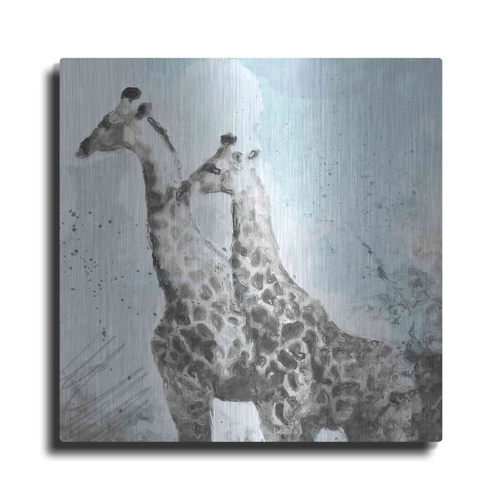'Two Giraffes' by Linda Woods – Metal Wall Art
