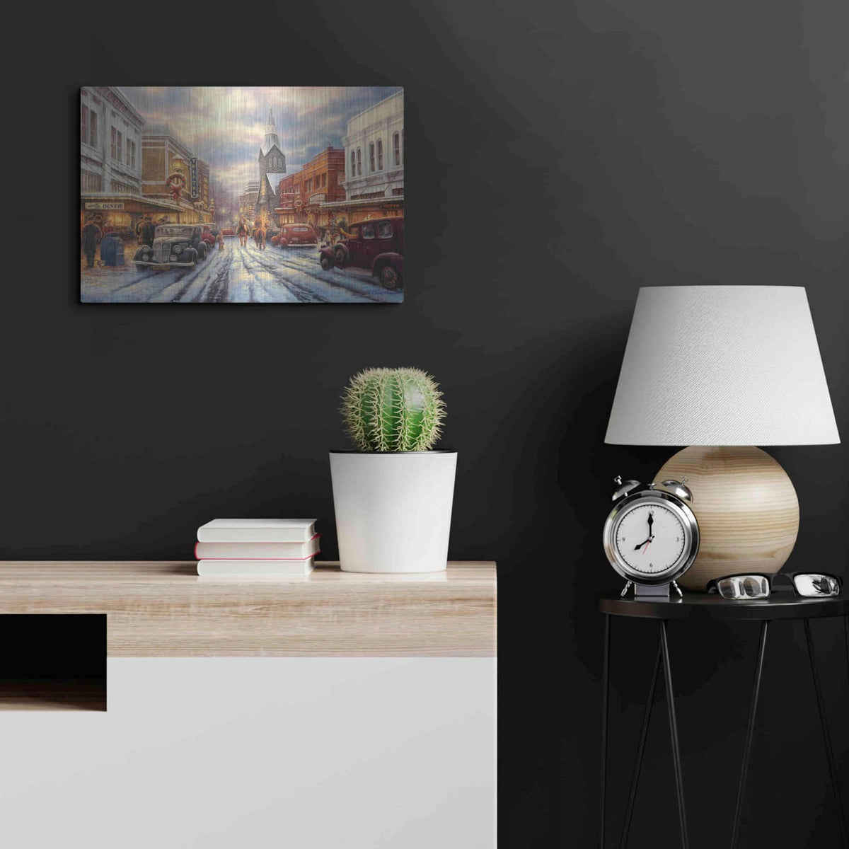 'The Warmth of Small Town Living' by Chuck Pinson – Metal Wall Art, 24x16 room view