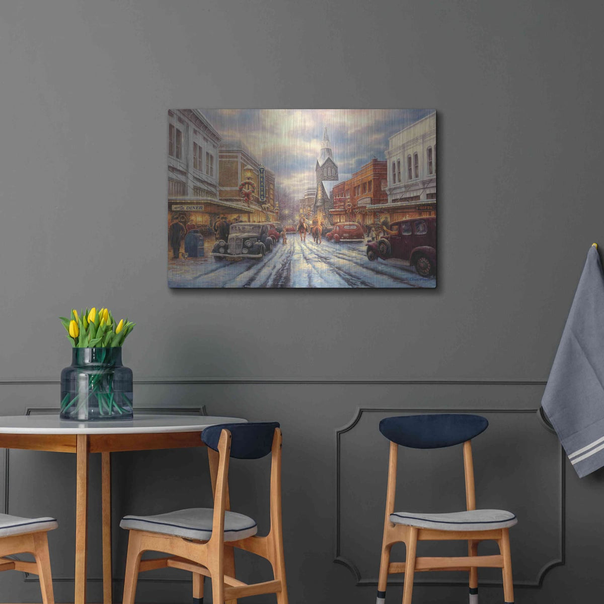 'The Warmth of Small Town Living' by Chuck Pinson – Metal Wall Art, 36x24 room view