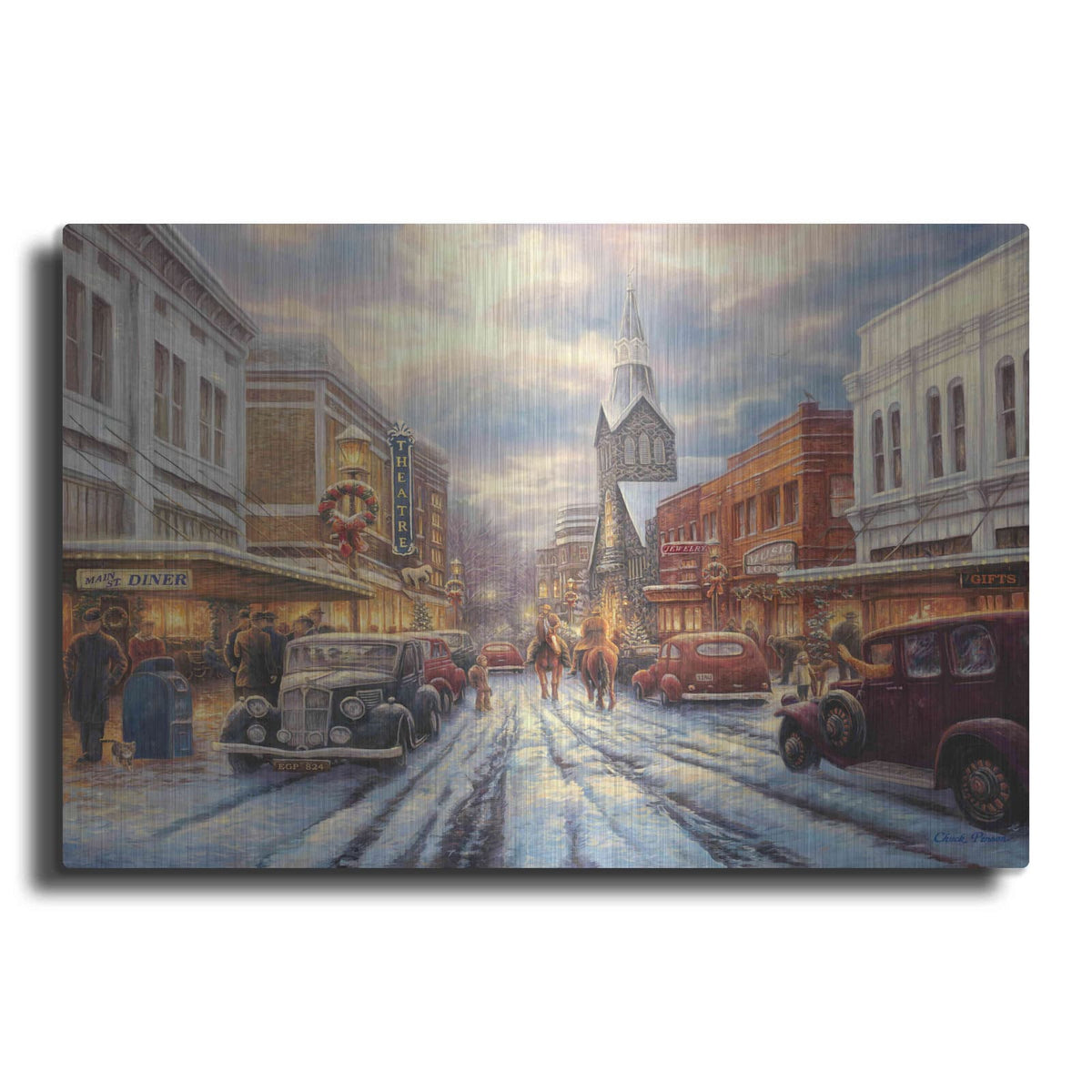 'The Warmth of Small Town Living' by Chuck Pinson – Metal Wall Art
