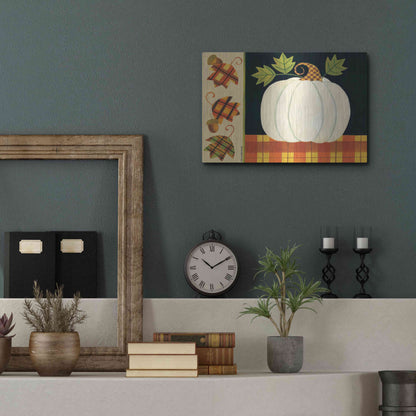 Luxe Metal Art 'White Pumpkin' by Bernadette Deming, Metal Wall Art,16x12