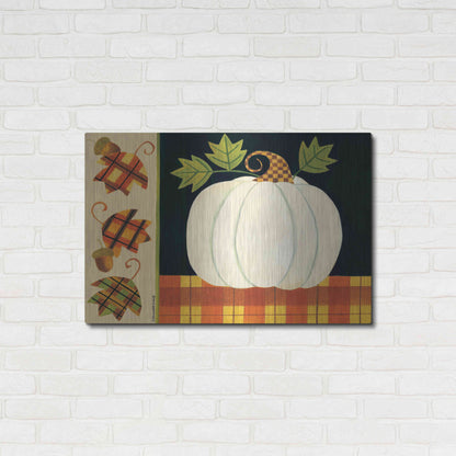 Luxe Metal Art 'White Pumpkin' by Bernadette Deming, Metal Wall Art,36x24