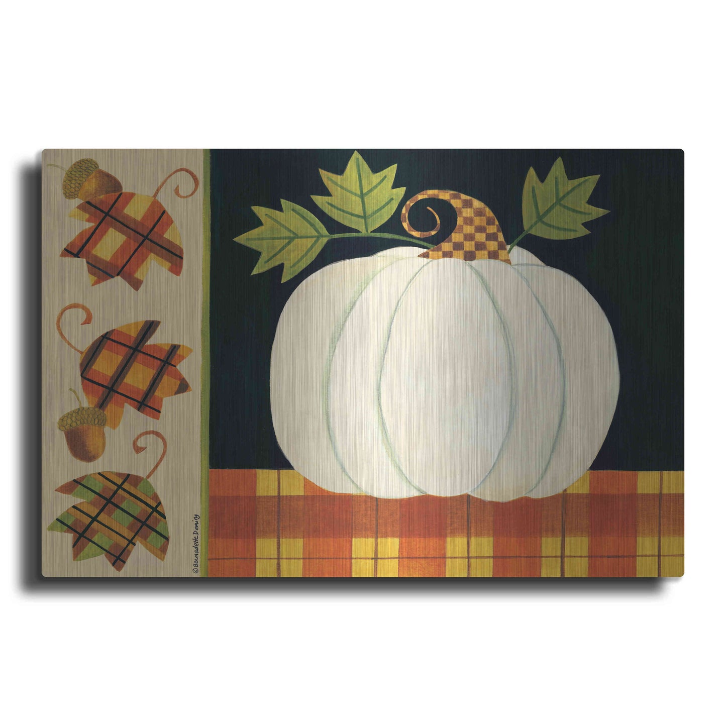 Luxe Metal Art 'White Pumpkin' by Bernadette Deming, Metal Wall Art