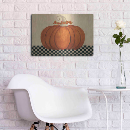 Luxe Metal Art 'Russet Pumpkin' by Bernadette Deming, Metal Wall Art,24x16