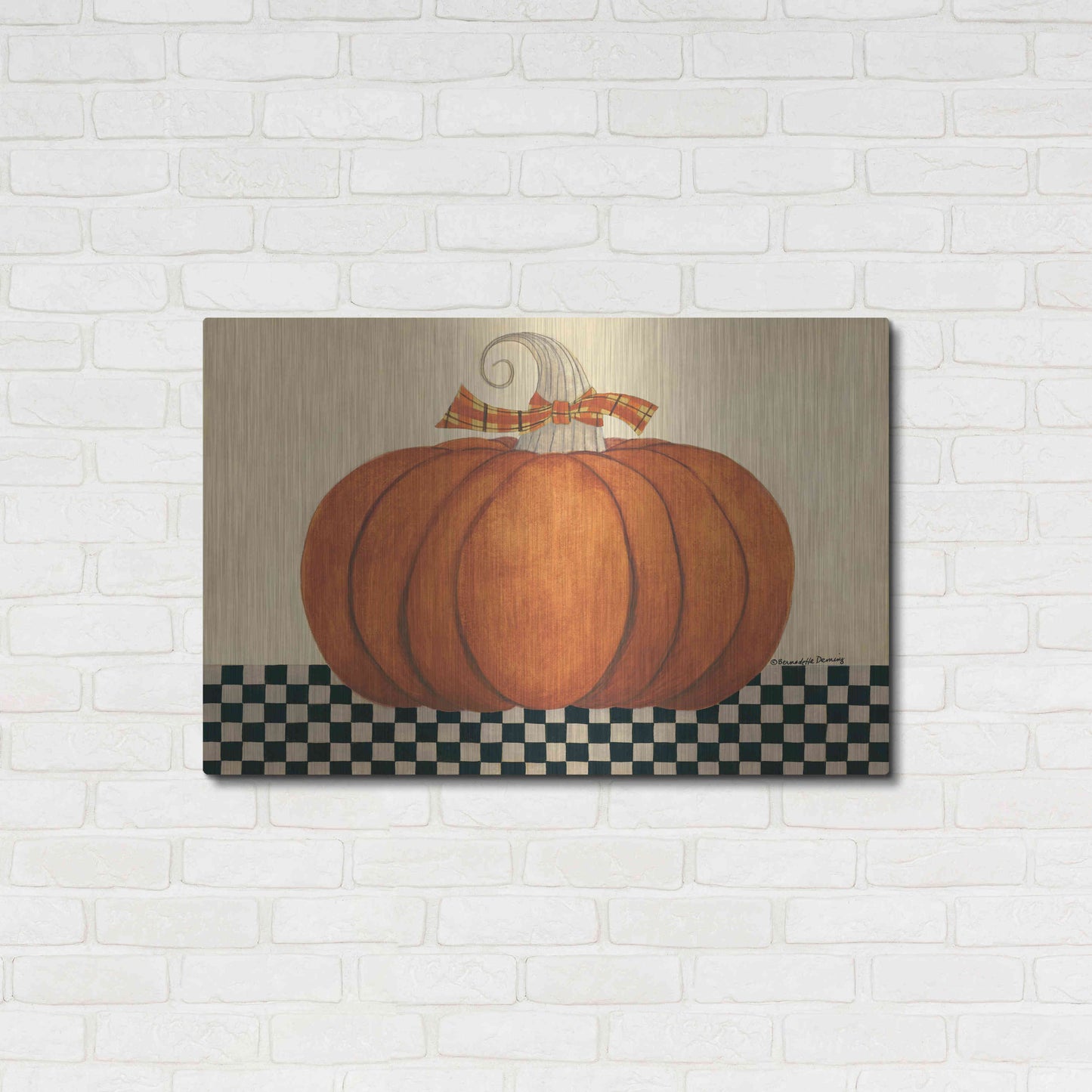 Luxe Metal Art 'Russet Pumpkin' by Bernadette Deming, Metal Wall Art,36x24