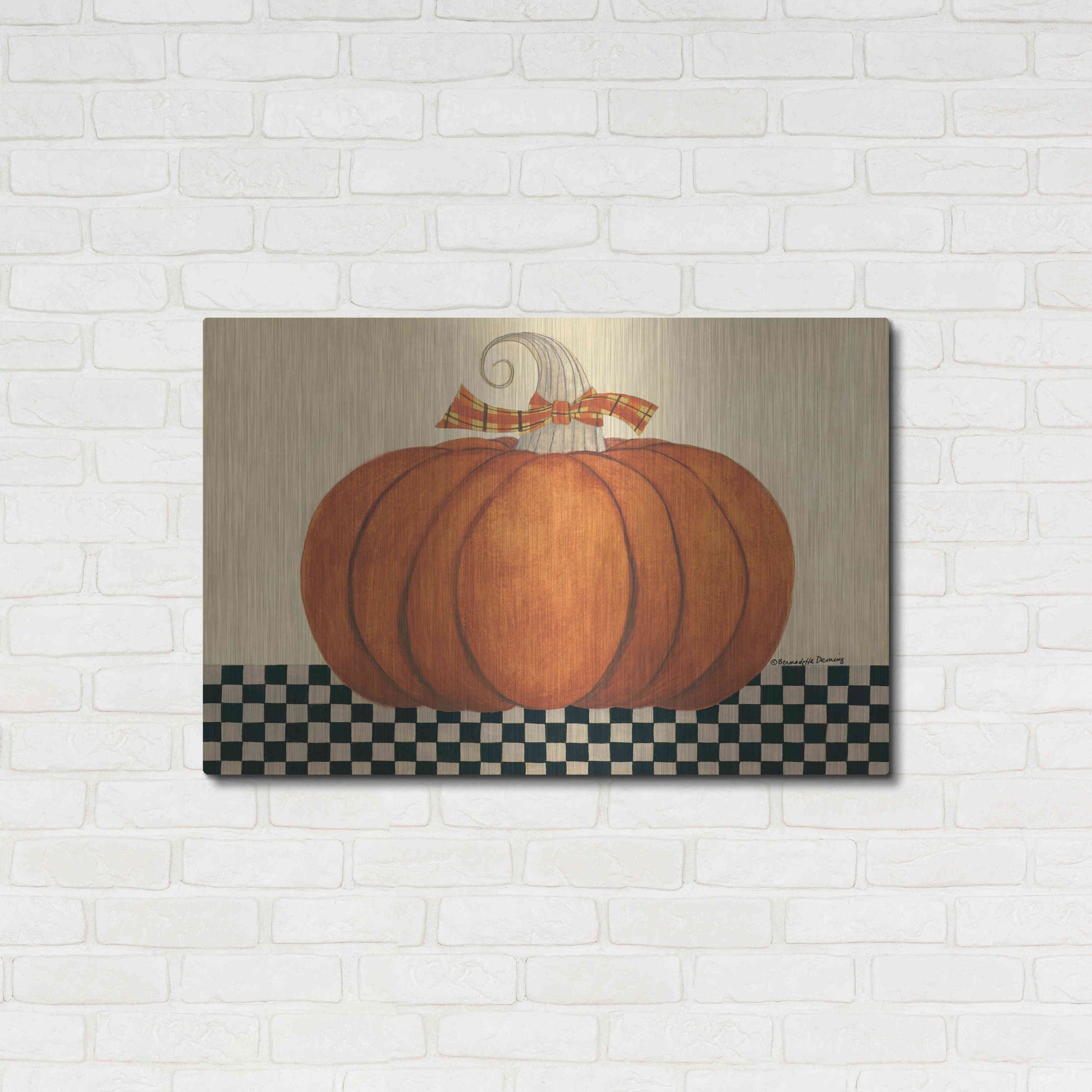 Luxe Metal Art 'Russet Pumpkin' by Bernadette Deming, Metal Wall Art,36x24
