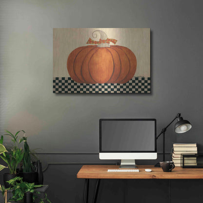 Luxe Metal Art 'Russet Pumpkin' by Bernadette Deming, Metal Wall Art,36x24