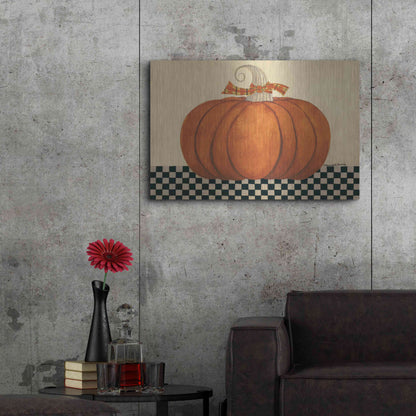 Luxe Metal Art 'Russet Pumpkin' by Bernadette Deming, Metal Wall Art,36x24