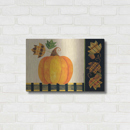 Luxe Metal Art 'Pumpkin' by Bernadette Deming, Metal Wall Art,24x16