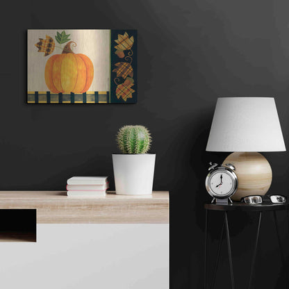 Luxe Metal Art 'Pumpkin' by Bernadette Deming, Metal Wall Art,24x16