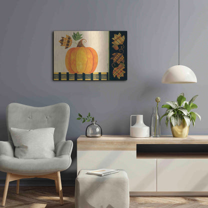 Luxe Metal Art 'Pumpkin' by Bernadette Deming, Metal Wall Art,24x16