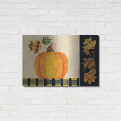 Luxe Metal Art 'Pumpkin' by Bernadette Deming, Metal Wall Art,36x24