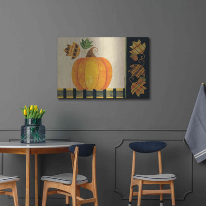 Luxe Metal Art 'Pumpkin' by Bernadette Deming, Metal Wall Art,36x24