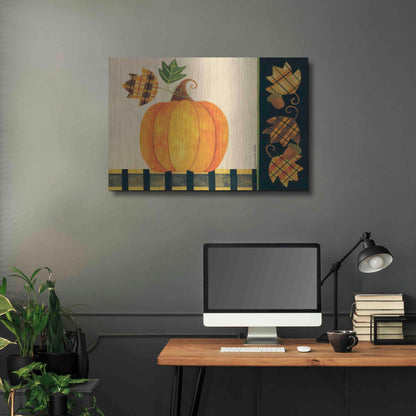 Luxe Metal Art 'Pumpkin' by Bernadette Deming, Metal Wall Art,36x24