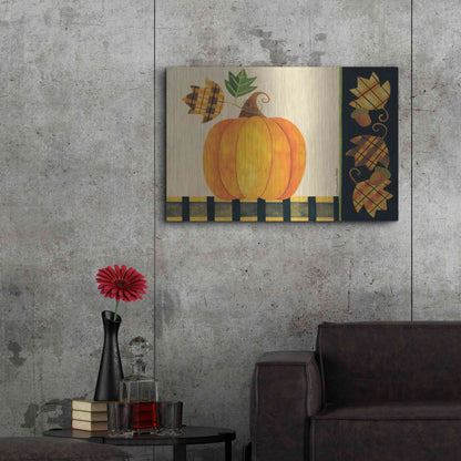 Luxe Metal Art 'Pumpkin' by Bernadette Deming, Metal Wall Art,36x24