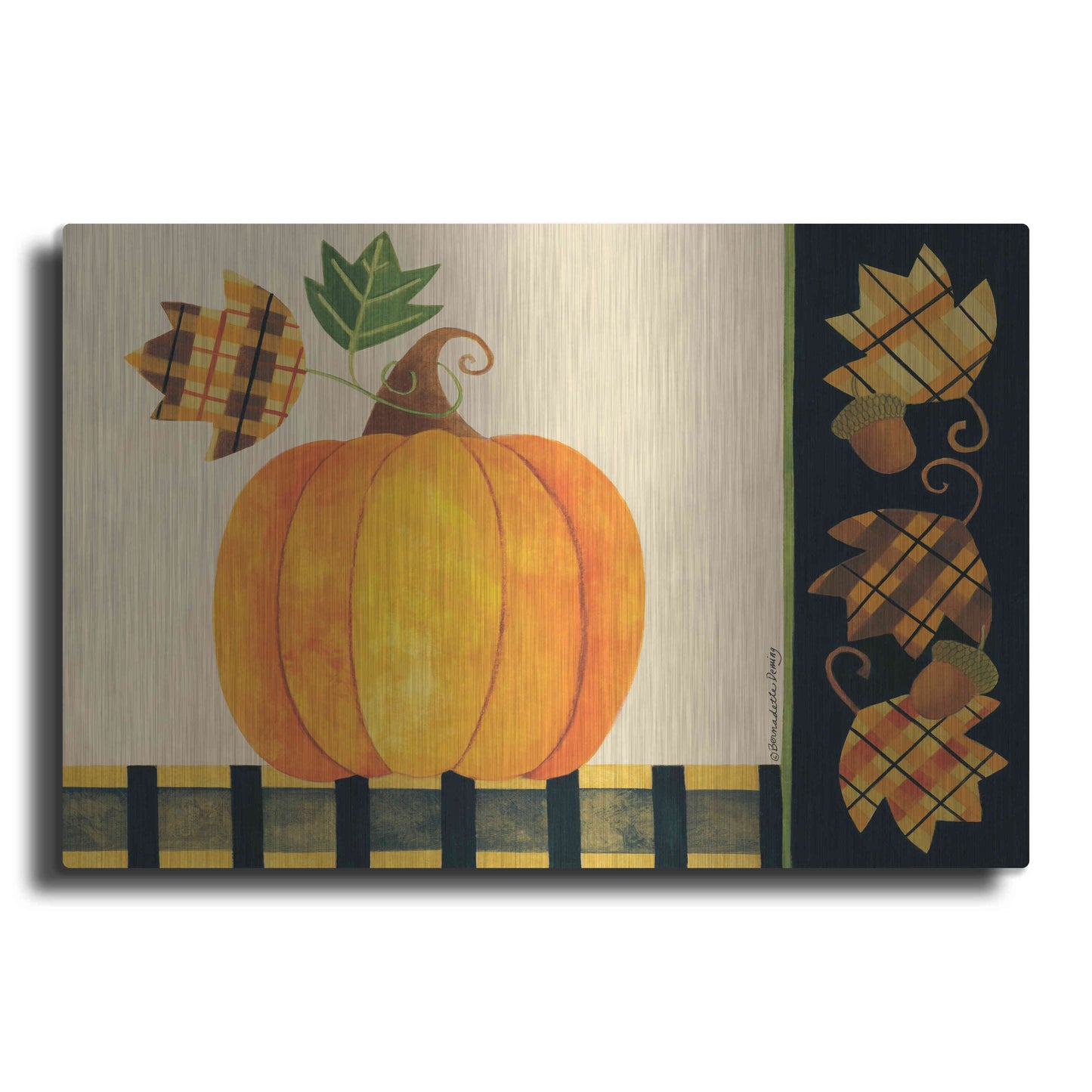 Luxe Metal Art 'Pumpkin' by Bernadette Deming, Metal Wall Art