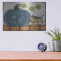 'Blue Patterned Pumpkin' by Bernadette Deming – Metal Wall Art, 16x12 room view