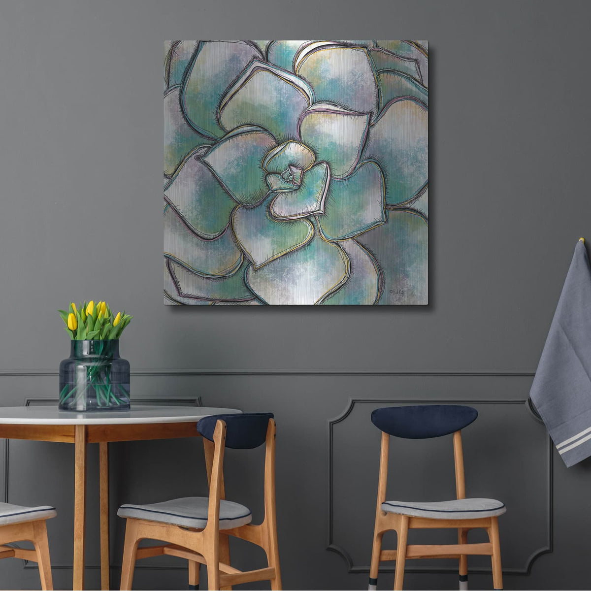 'Playful Succulent' by Heidi Kuntz – Metal Wall Art, 36x36 room view