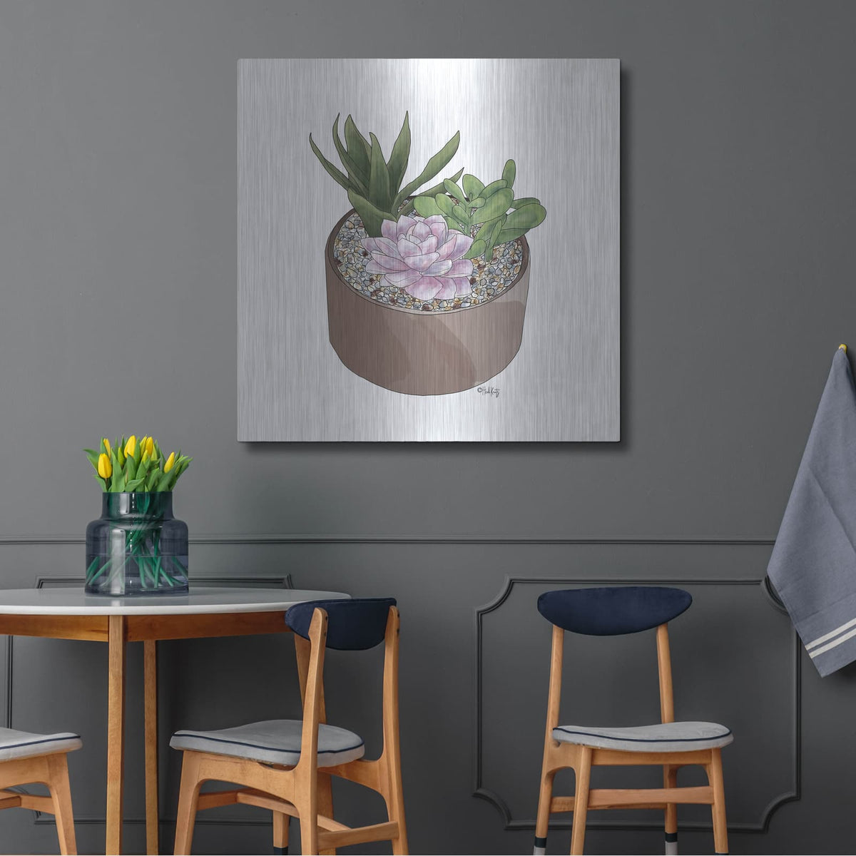 'Succulent Planter I' by Heidi Kuntz – Metal Wall Art, 36x36 room view