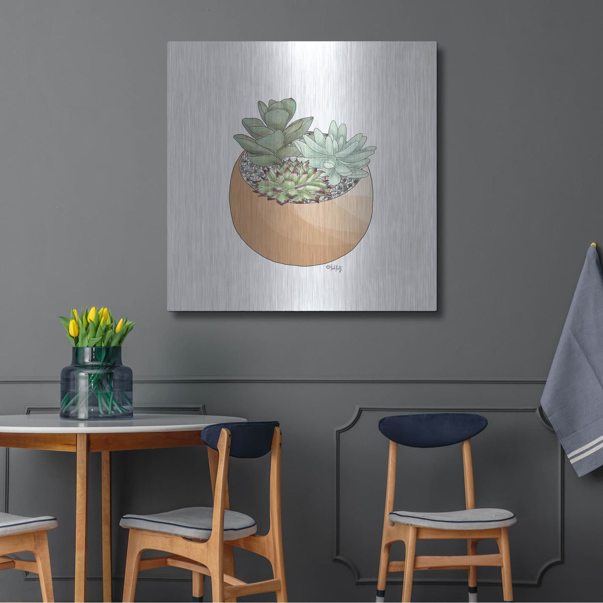 'Succulent Planter II' by Heidi Kuntz – Metal Wall Art, 36x36 room view