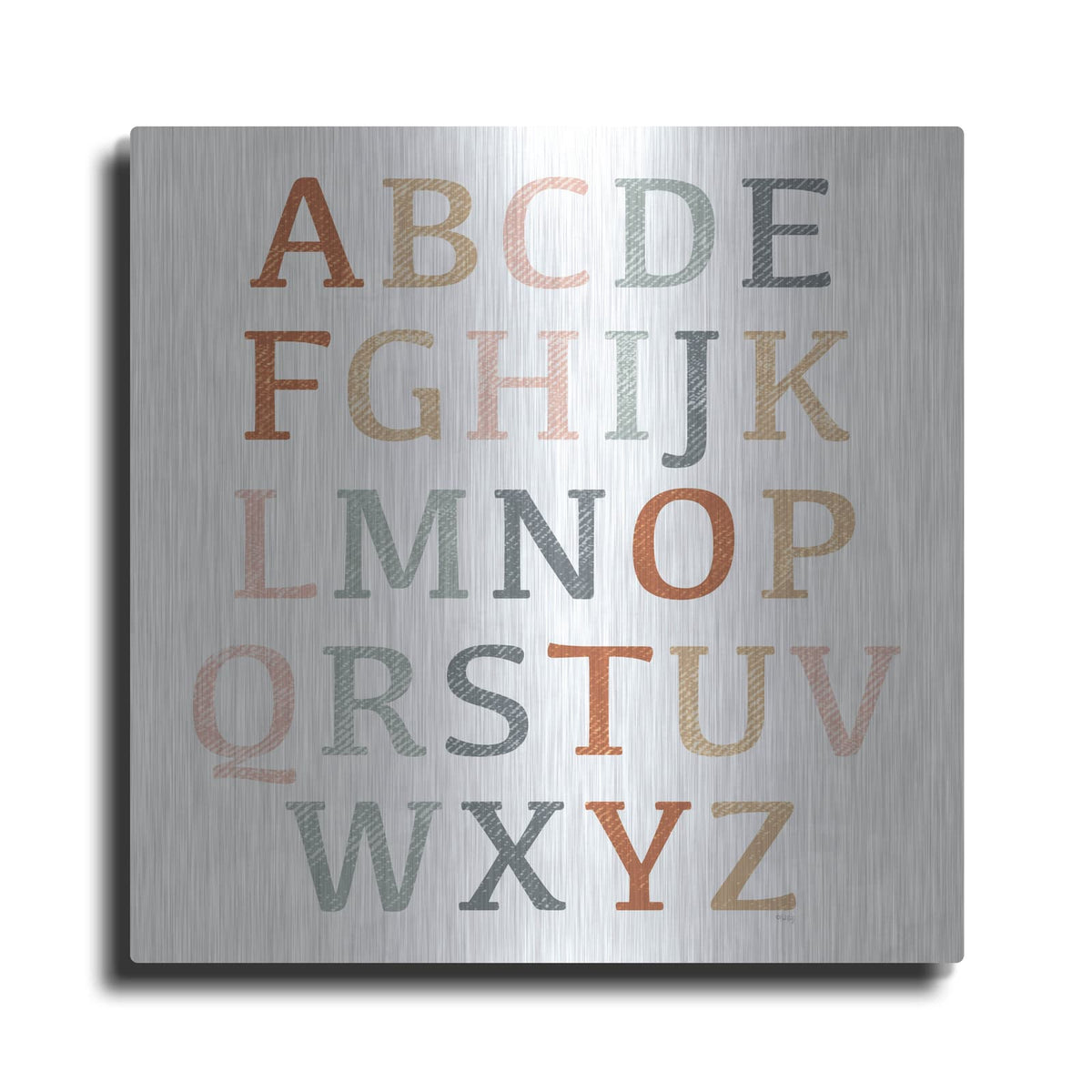 'Rustic Rainbow Alphabet' by Heidi Kuntz – Metal Wall Art