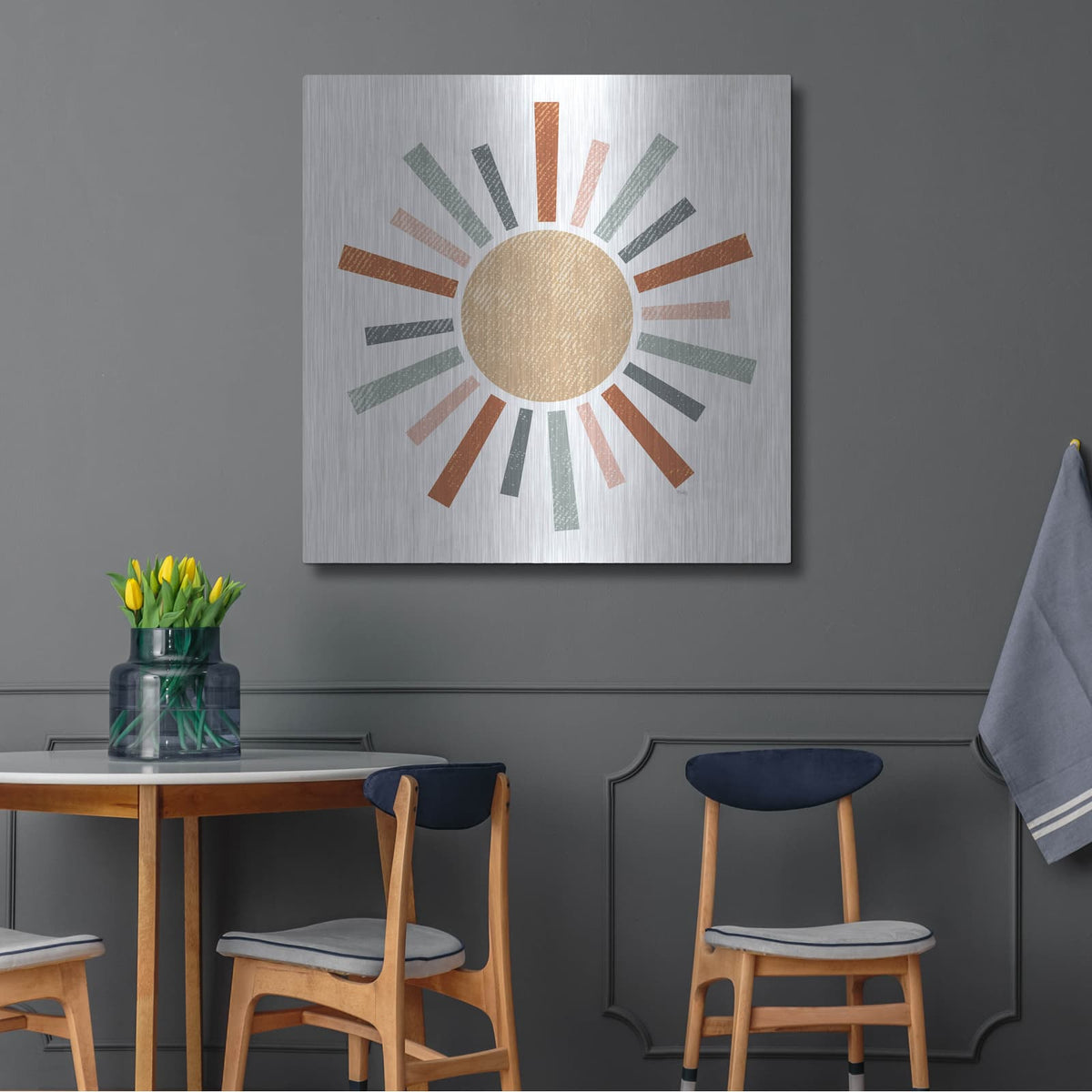 'Rustic Rainbow Sun' by Heidi Kuntz – Metal Wall Art, 36x36 room view