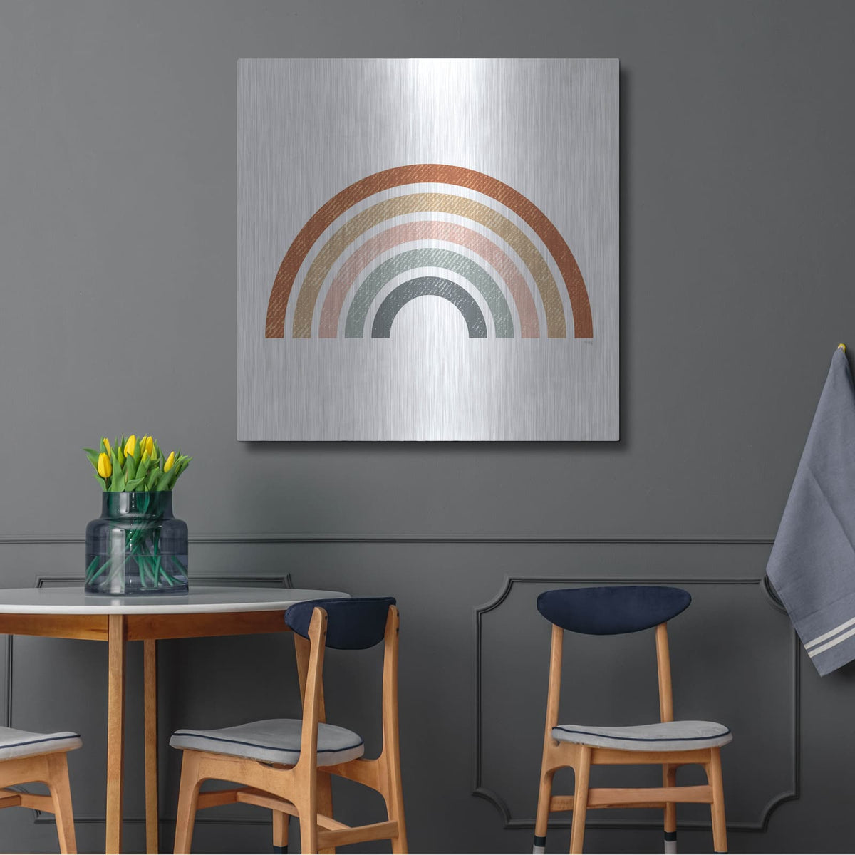 'Rustic Rainbow' by Heidi Kuntz – Metal Wall Art, 36x36 room view