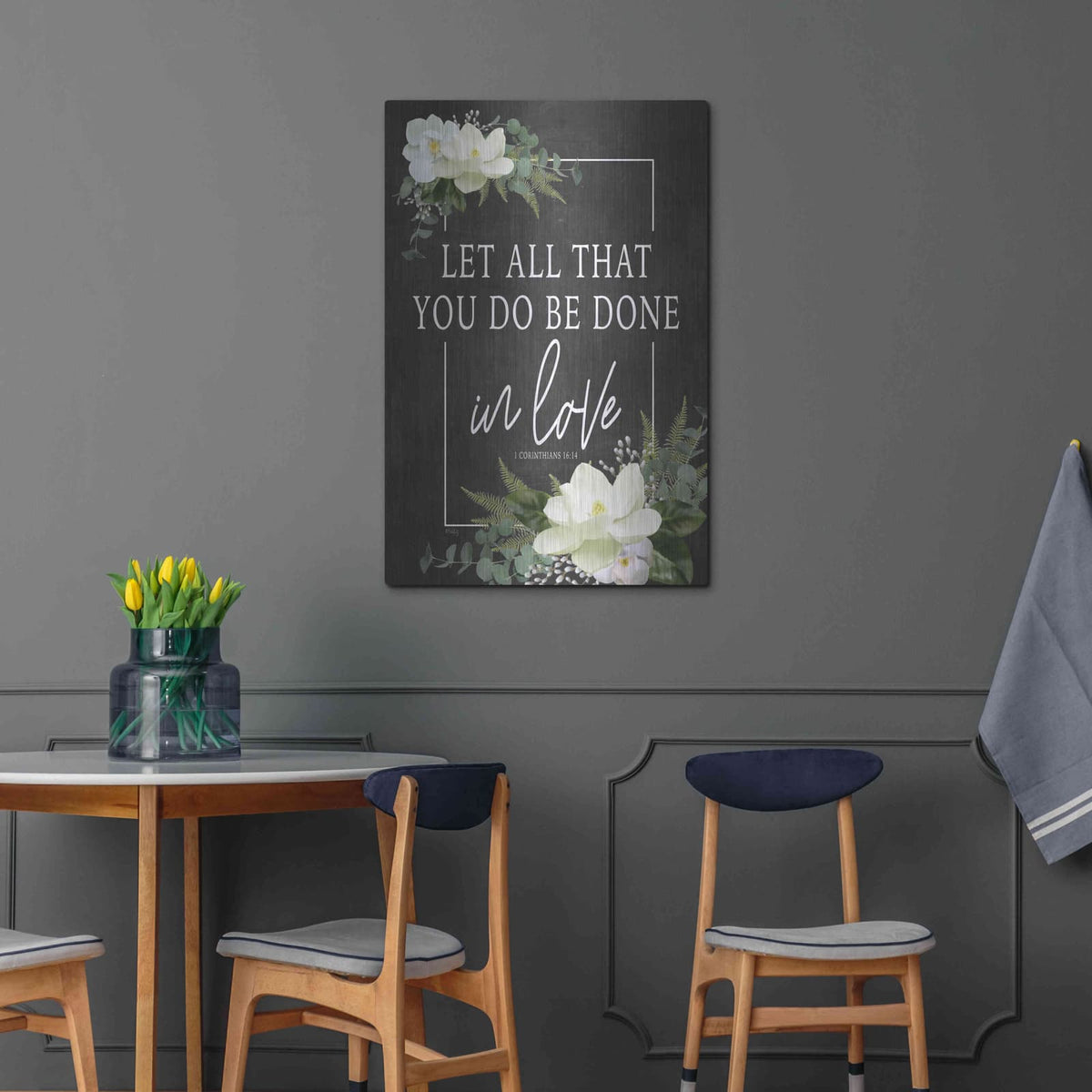 'Let All That You Do' by Heidi Kuntz – Metal Wall Art, 24x36 room view