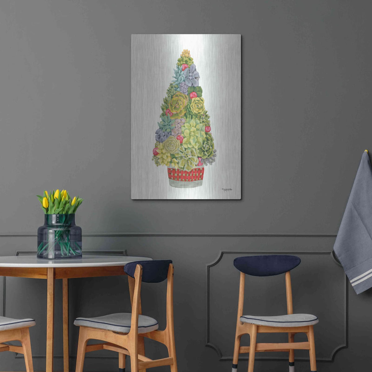 'Santa's Succulents' by Jennifer Holden – Metal Wall Art, 24x36 room view