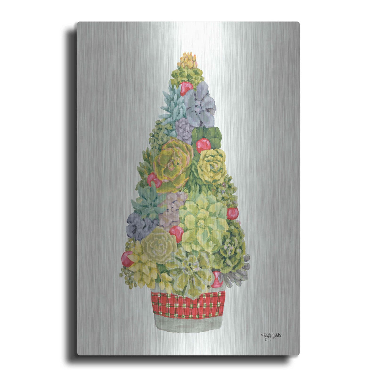 'Santa's Succulents' by Jennifer Holden – Metal Wall Art