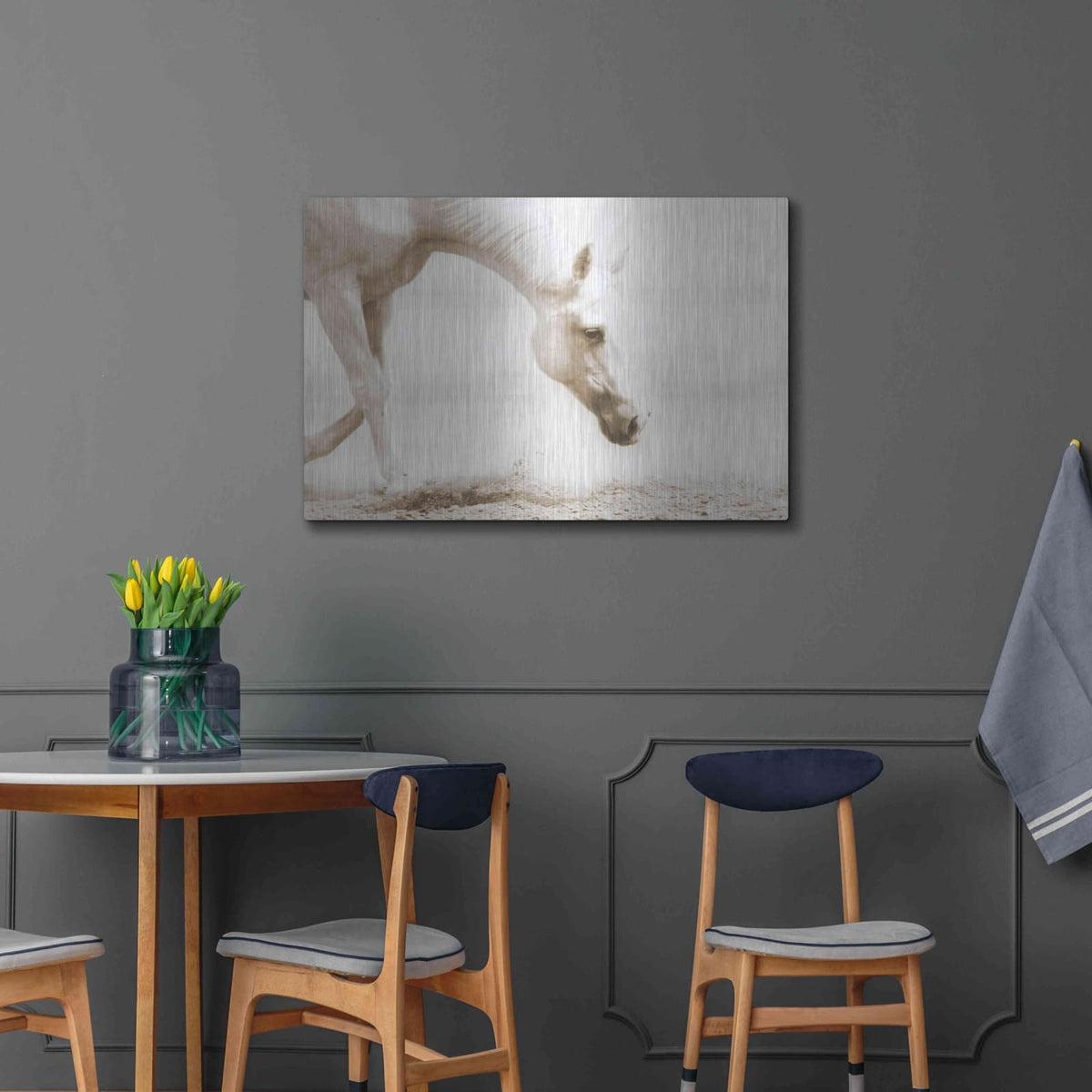 'Trail Horse Sepia' by Kari Brooks – Metal Wall Art, 36x24 room view