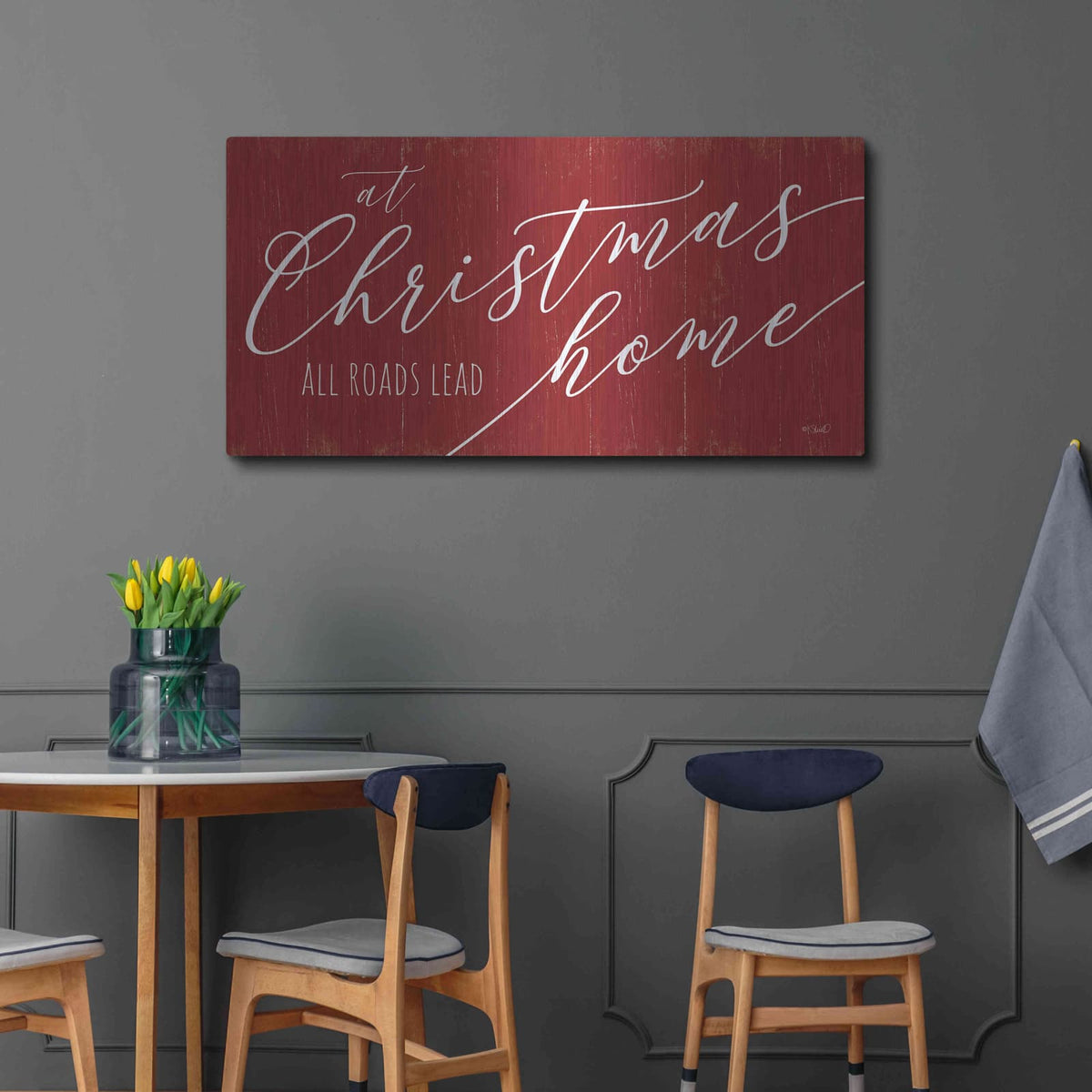 'At Christmas' by Kate Sherrill – Metal Wall Art, 48x24 room view