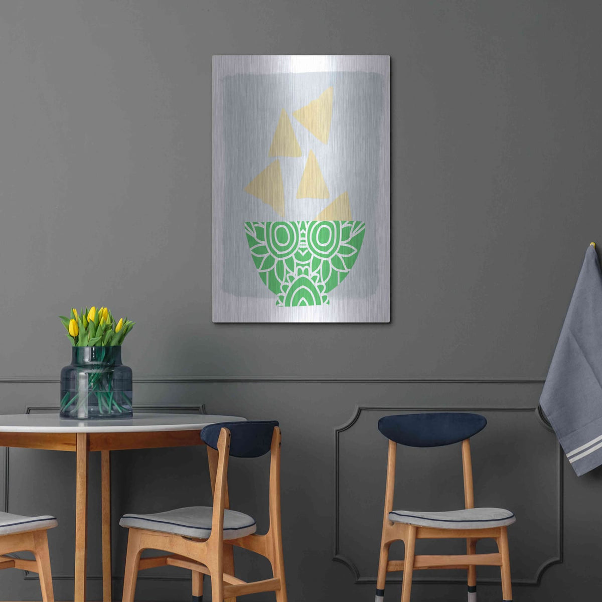 'Bowl of Chips' by Linda Woods – Metal Wall Art, 24x36 room view