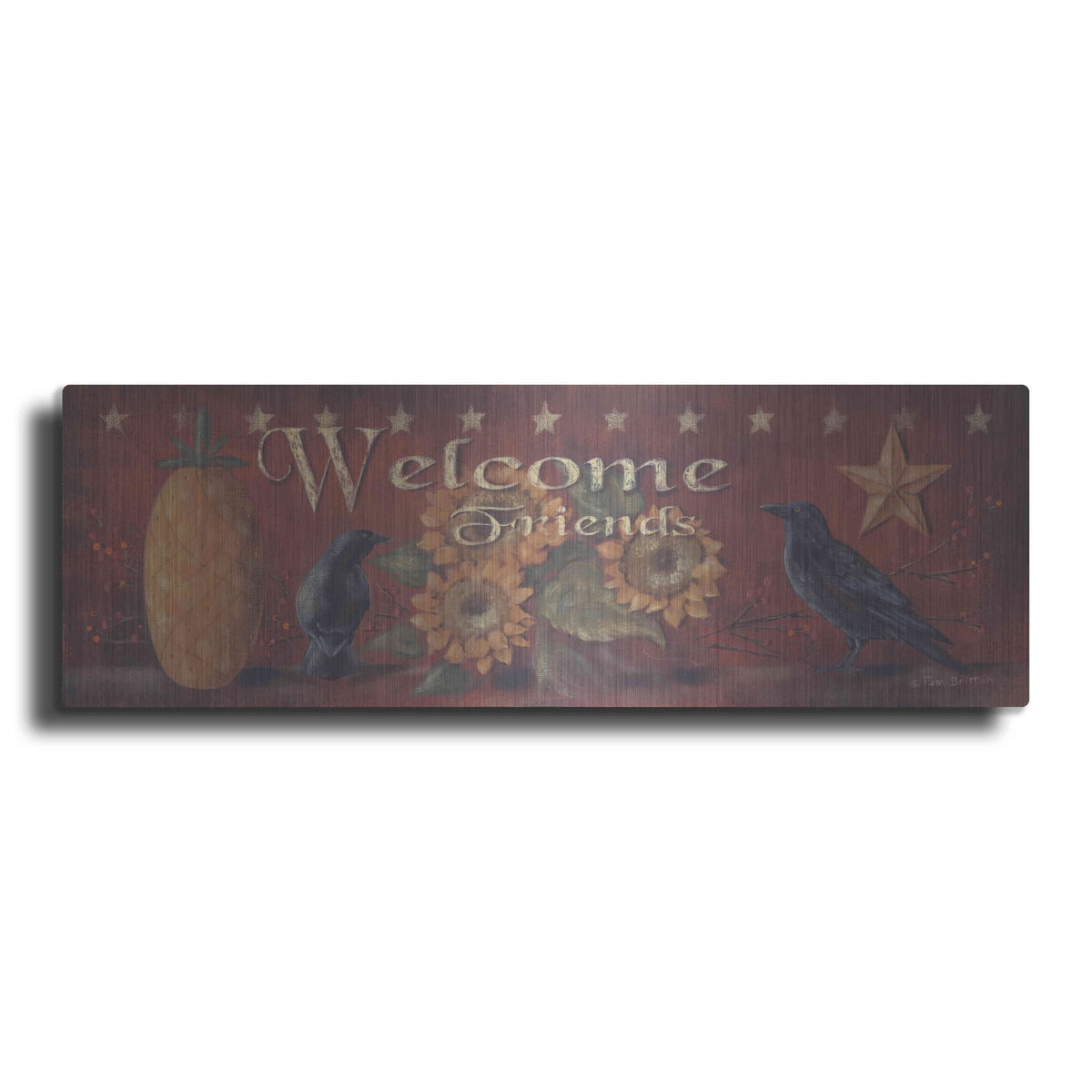 'Welcome Friends' by Pam Britton – Metal Wall Art