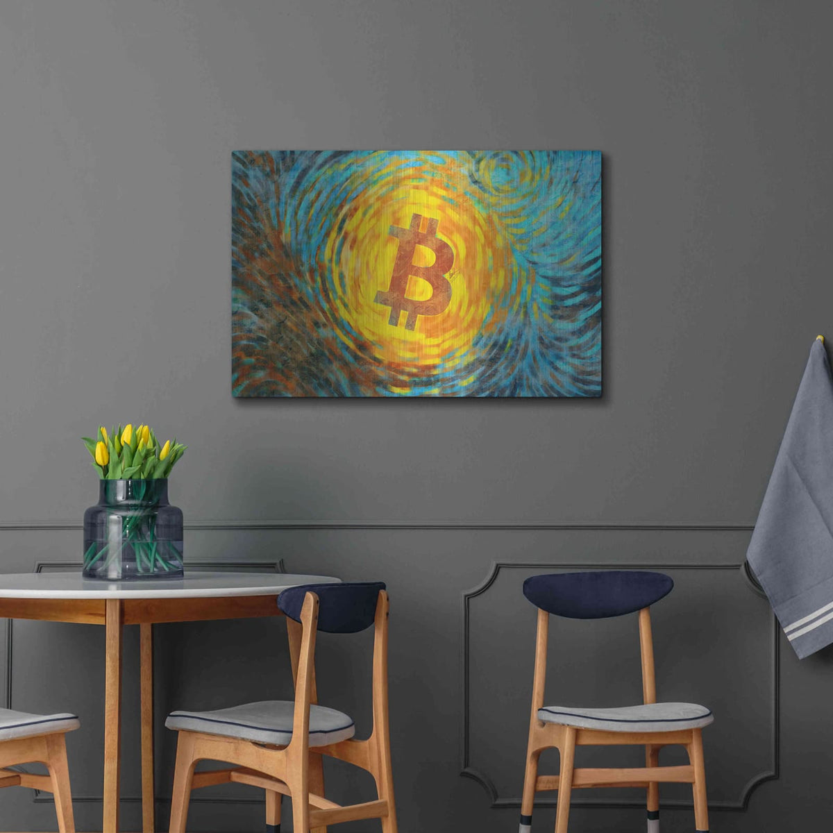 'Van Gogh Bitcoin' by Katalina Ooma – Metal Wall Art, 36x24 room view