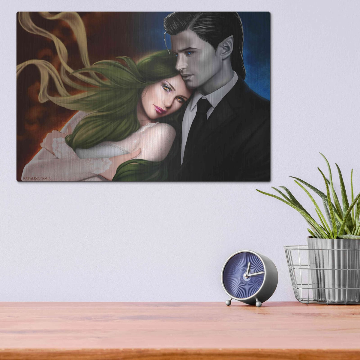 'Hail and Shiori' by Katalina Ooma – Metal Wall Art, 16x12 room view