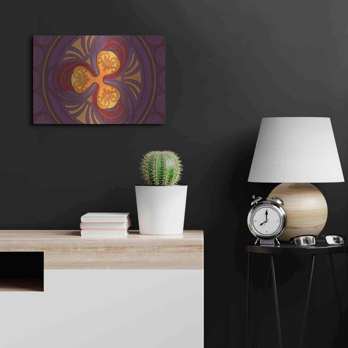 'Art Nouveau Ripple Crypto' by Katalina Ooma – Metal Wall Art, 24x16 room view