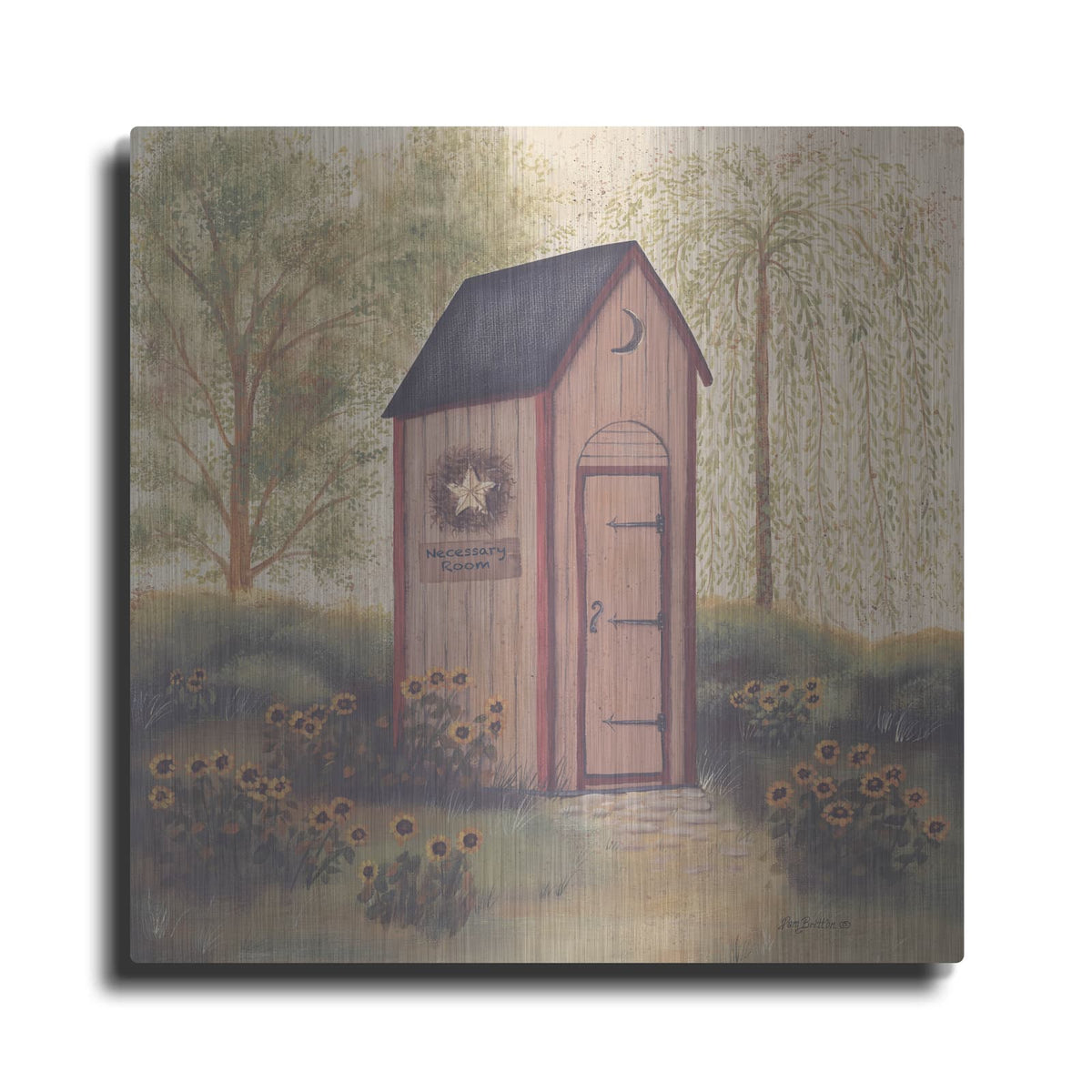 'Folk Art Outhouse I' by Pam Britton – Metal Wall Art