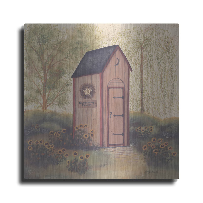 'Folk Art Outhouse I' by Pam Britton – Metal Wall Art