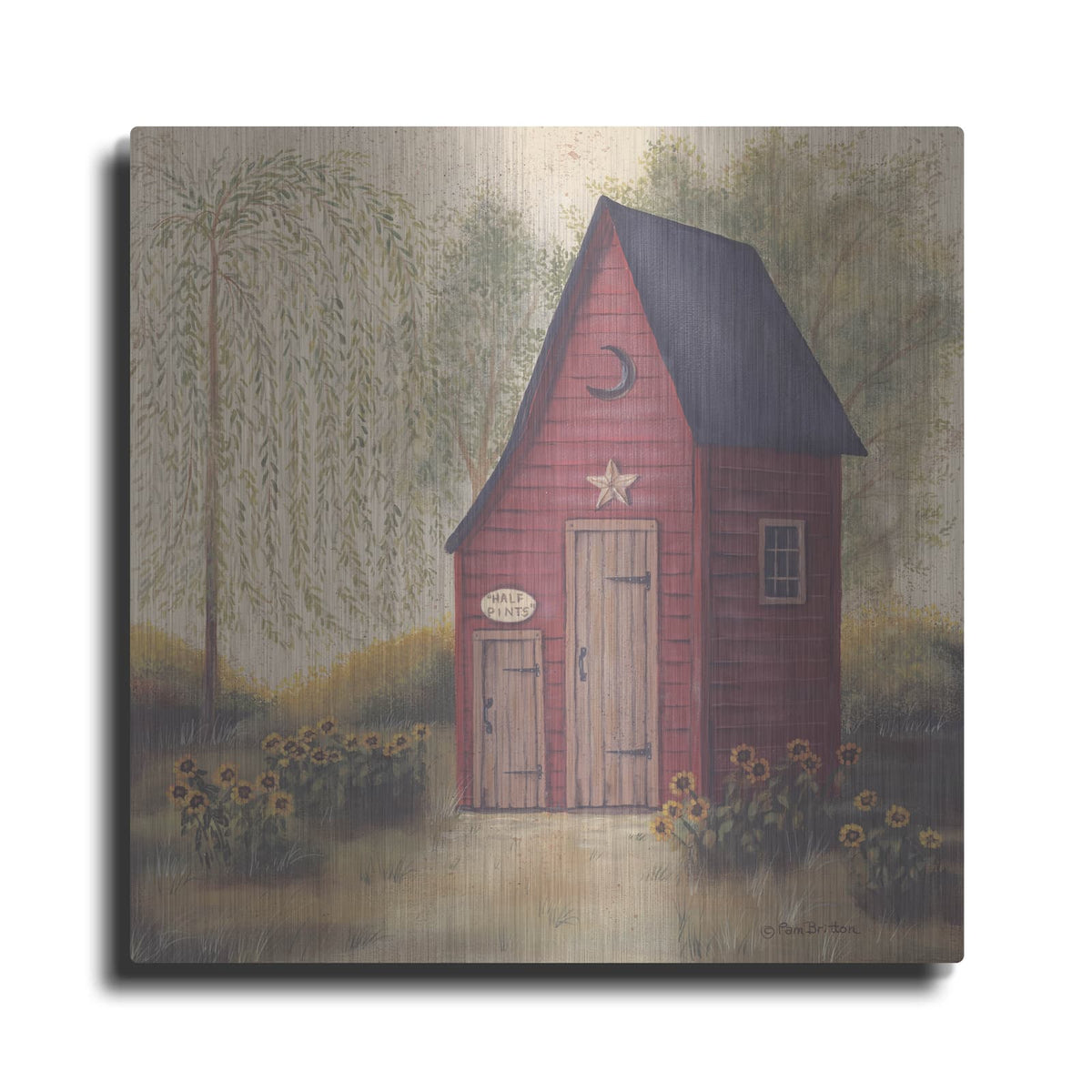 'Folk Art Outhouse II' by Pam Britton – Metal Wall Art