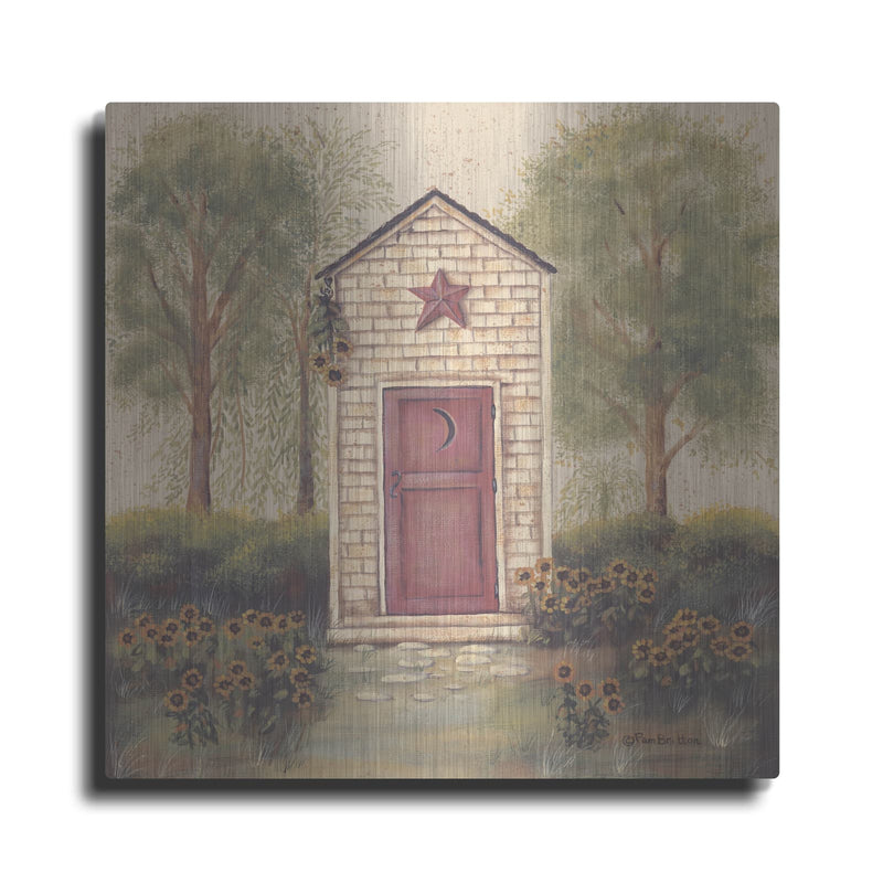 'Folk Art Outhouse III' by Pam Britton – Metal Wall Art