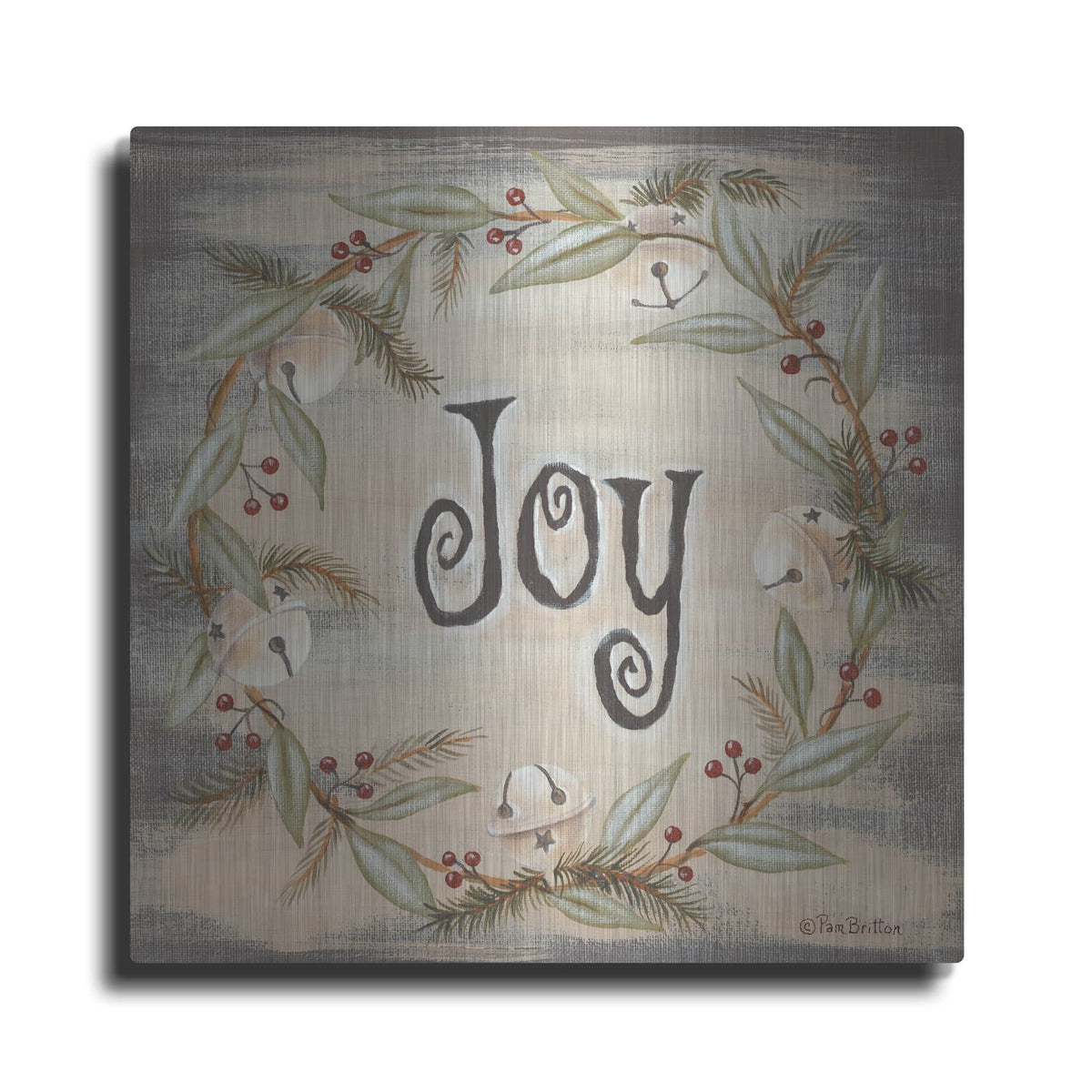 'Jingle Joy Wreath' by Pam Britton – Metal Wall Art