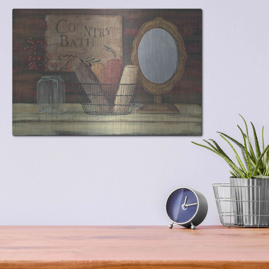 'Country Bath' by Pam Britton – Metal Wall Art, 16x12 room view