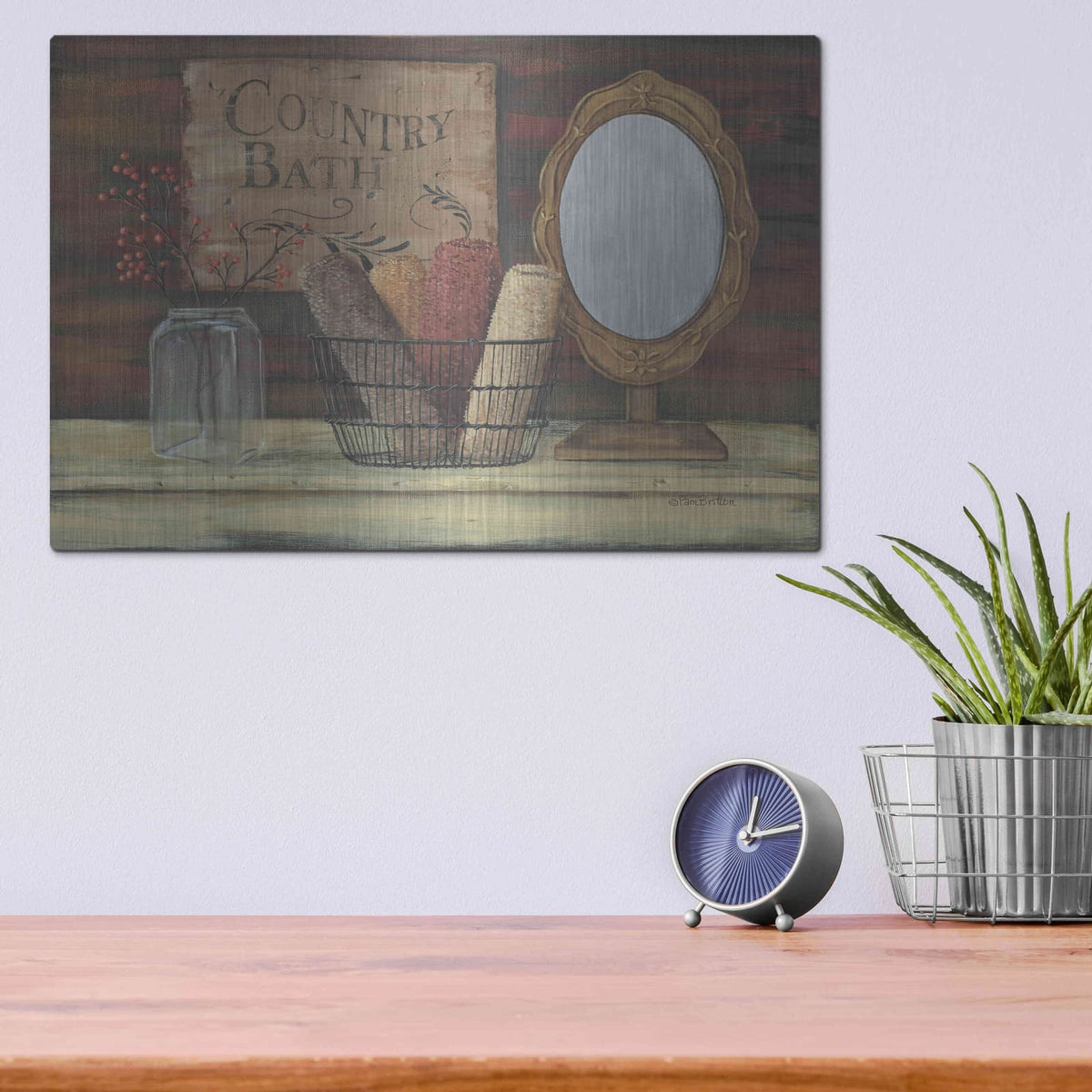 'Country Bath' by Pam Britton – Metal Wall Art, 16x12 room view