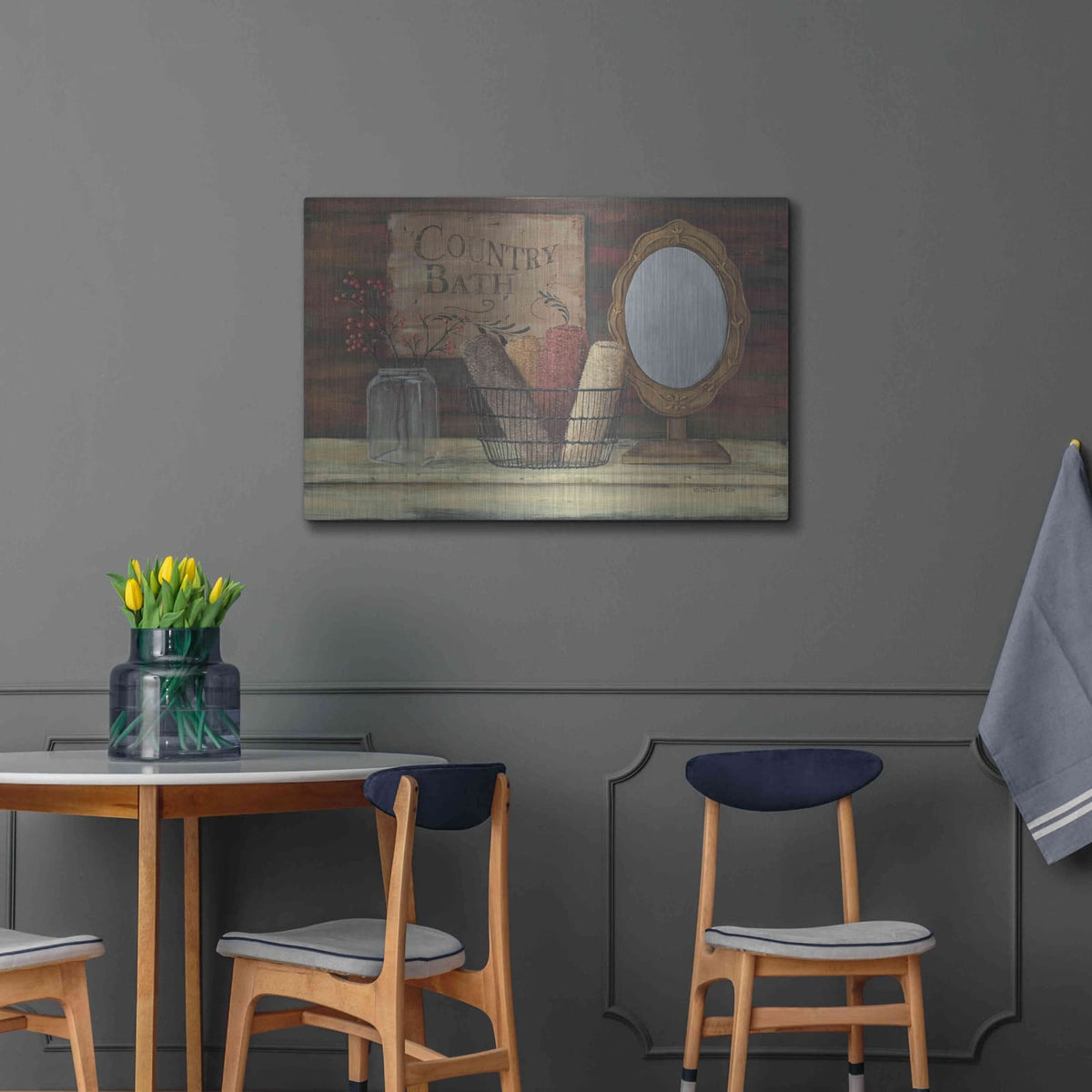 'Country Bath' by Pam Britton – Metal Wall Art, 36x24 room view