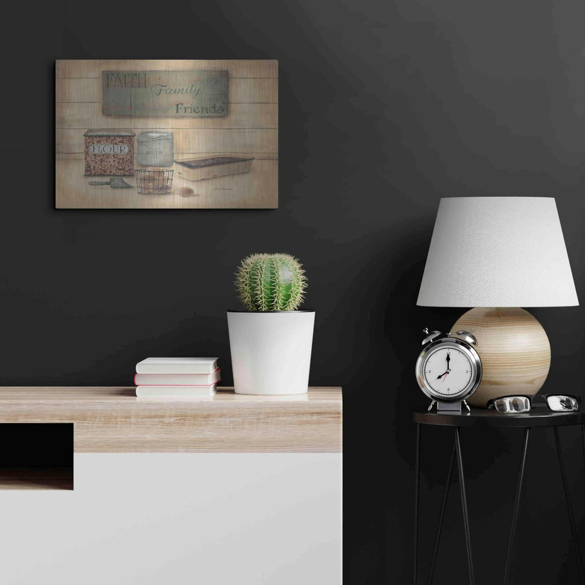 'Faith Family Friends' by Pam Britton – Metal Wall Art, 24x16 room view