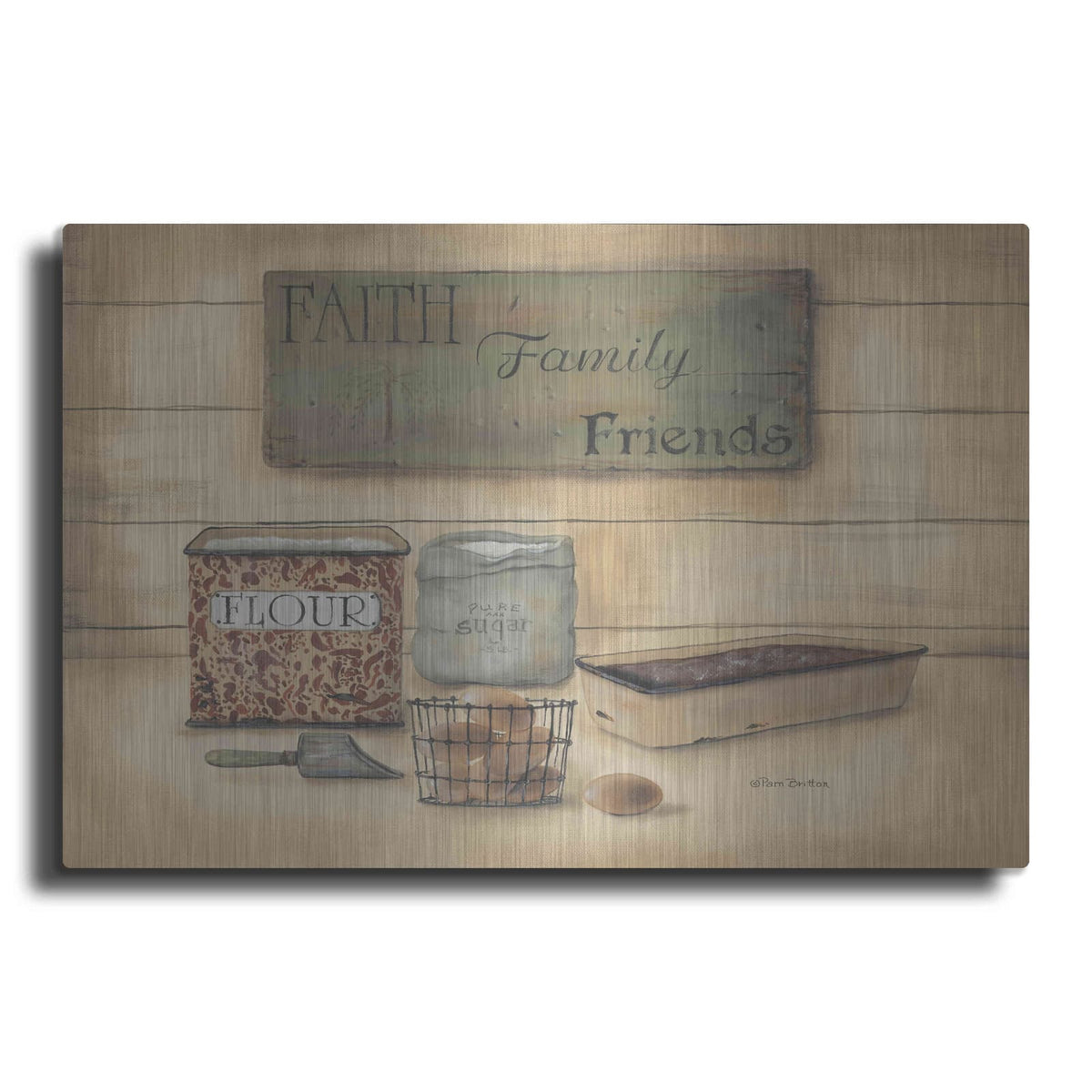 'Faith Family Friends' by Pam Britton – Metal Wall Art
