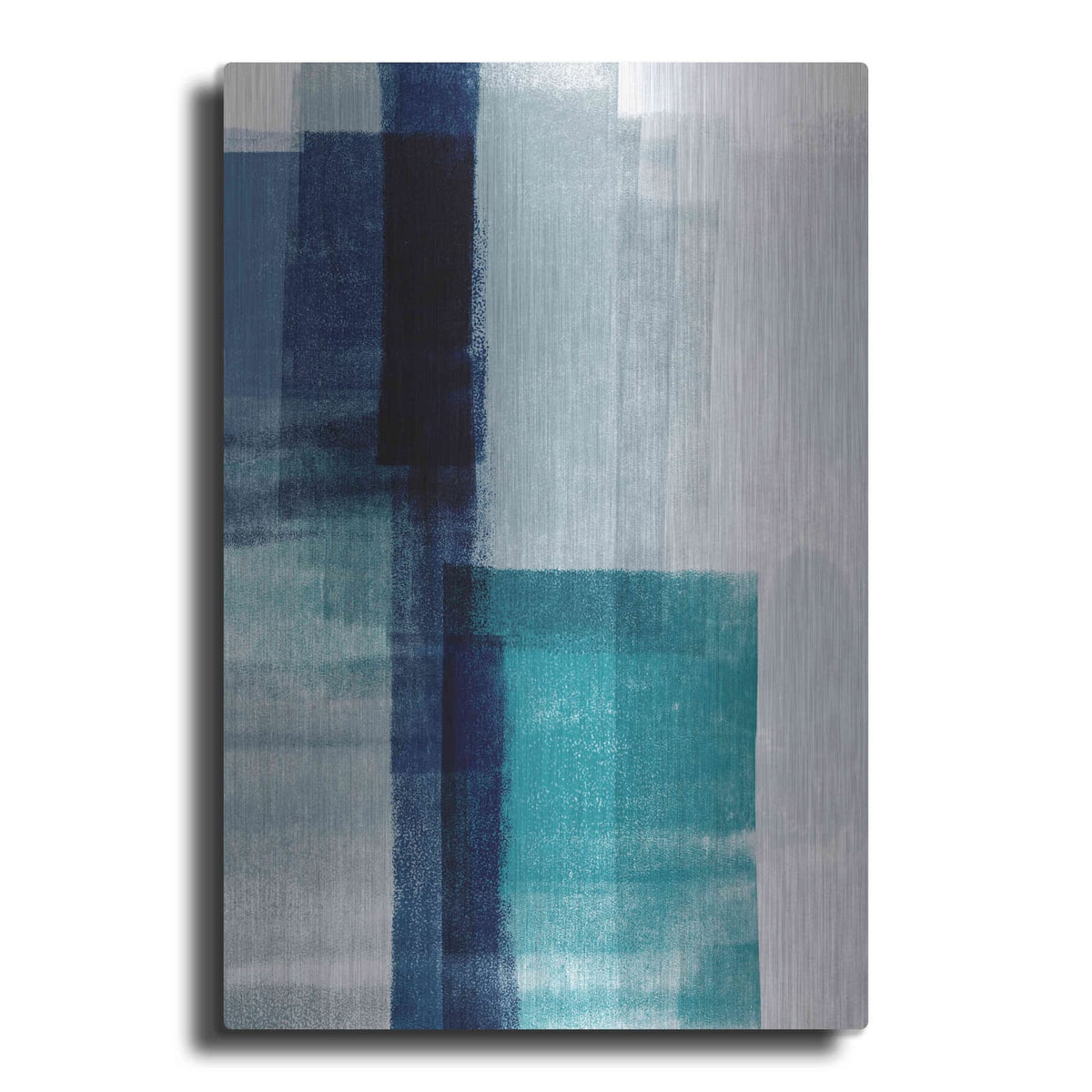 'Blue Abstract V' by Linda Woods – Metal Wall Art