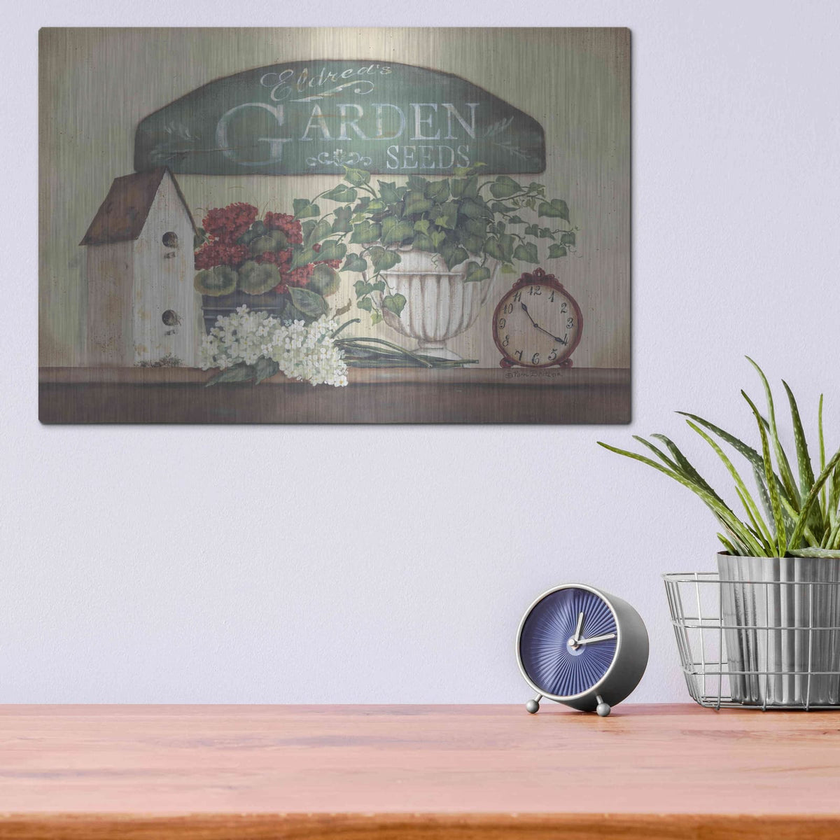 'Eldred's Garden' by Pam Britton – Metal Wall Art, 16x12 room view